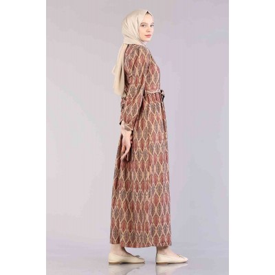 Tekbir 20358 Dress Leaf Pattern Tekbir 20358 Dress Leaf Pattern