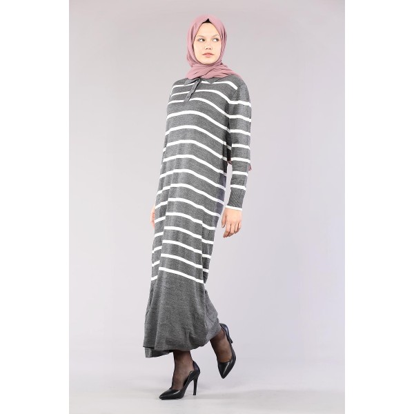 Tekbir 8310 Polo Striped Dress Single