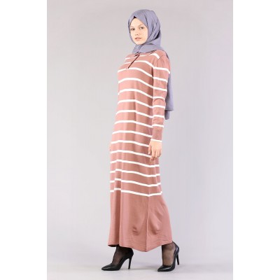 Tekbir 8310 Polo Striped Dress Single Tekbir 8310 Polo Striped Dress Single