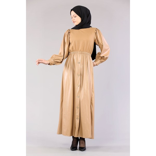 Tekbir 6023 Leather Garni Dress