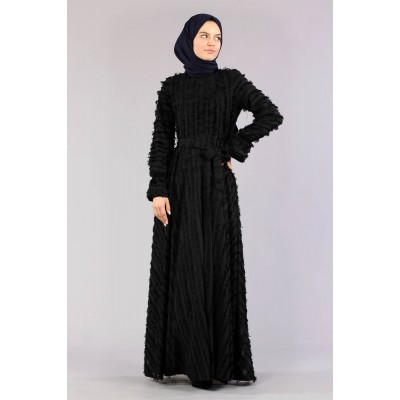 Tekbir Fringed Dress Black Tekbir Fringed Dress Black