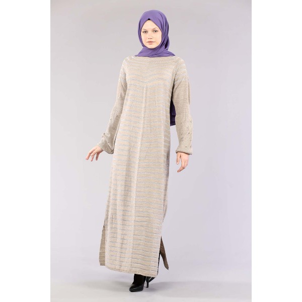 Tekbir 2483 Knitwear Silvery Dress Single