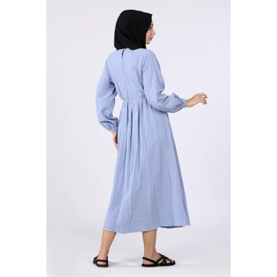 Tekbir İkoll Embroidered Tassel Belted Dress Tekbir İkoll Embroidered Tassel Belted Dress