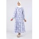 Tekbir Floral Patterned Dress With Elastic Sleeves