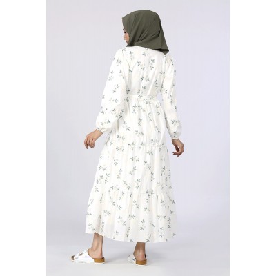 Tekbir Revival Embroidered Floral Pattern Dress Tekbir Revival Embroidered Floral Pattern Dress