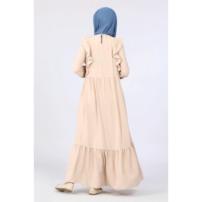 Tekbir İkoll Frill Dress With Tassel Belt Tekbir İkoll Frill Dress With Tassel Belt