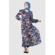 Tekbir Collar Detailed Floral Dress