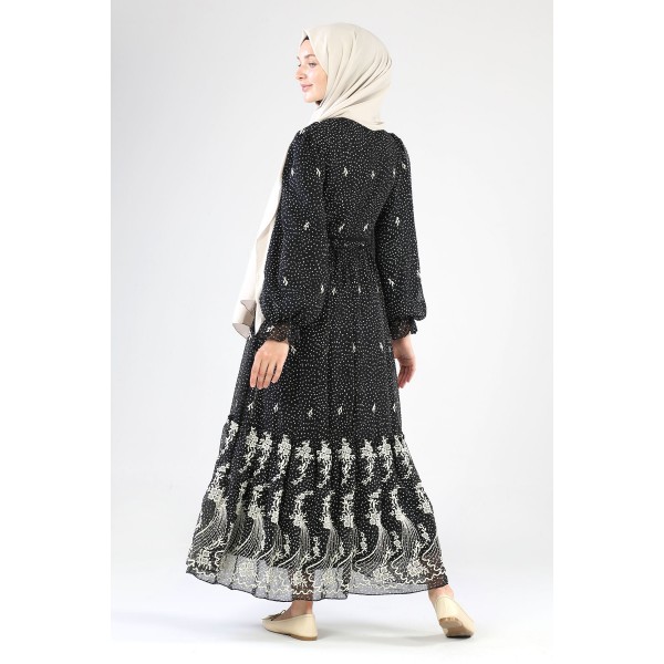 Tekbir Cactus Point Dress Black