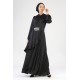 Tekbir Belted Evening Dress Black