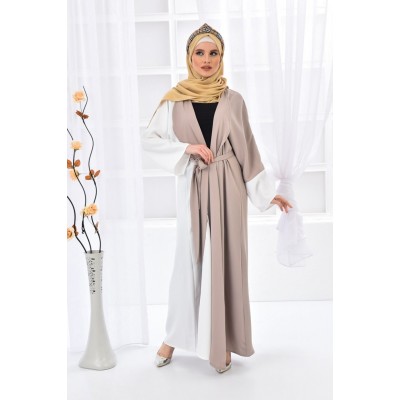 Filizzade Woman Unlined Open Front Garnish Abaya Filizzade Woman Unlined Open Front Garnish Abaya