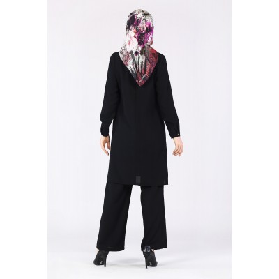 Tekbir Milaj Front Star Brooch Detailed Cape Suit Tekbir Milaj Front Star Brooch Detailed Cape Suit