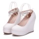 Wedding Shoes Women's Leatherette Wedge Heel Closed Toe Platform Pumps Wedges