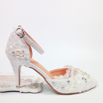 Wedding Shoes Women's Leatherette Low Heel Closed Toe Pumps With Applique Crystal Wedding Shoes Women's Leatherette Low Heel Closed Toe Pumps With Applique Crystal