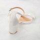 Wedding Shoes Women's Satin Chunky Heel Peep Toe Sandals With Buckle