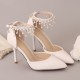 Wedding Shoes Women's Leatherette Stiletto Heel Closed Toe Pumps With Imitation Pearl