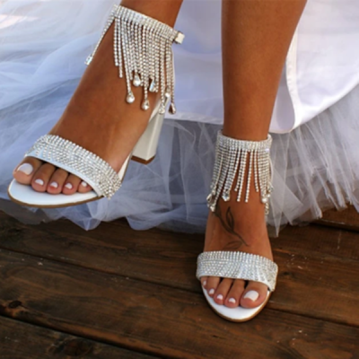 Wedding Shoes Women's Leatherette Chunky Heel Sandals Beach Wedding Shoes Wedding Shoes Women's Leatherette Chunky Heel Sandals Beach Wedding Shoes