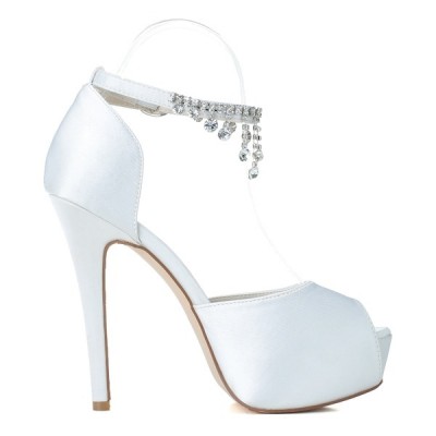 Wedding Shoes Women's Satin Stiletto Heel Peep Toe Platform Pumps Sandals Wedding Shoes Women's Satin Stiletto Heel Peep Toe Platform Pumps Sandals