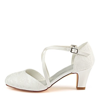 Wedding Shoes Women's Lace Silky Satin Stiletto Heel Closed Toe Pumps Wedding Shoes Women's Lace Silky Satin Stiletto Heel Closed Toe Pumps