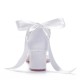 Wedding Shoes Women's Silky Satin Chunky Heel Peep Toe Sandals With Imitation Pearl Ribbon