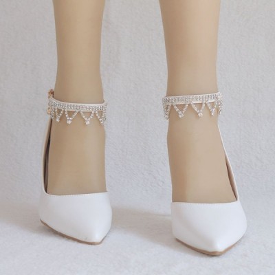 Wedding Shoes Women's Leatherette Spool Heel Closed Toe Pumps With Tassel Wedding Shoes Women's Leatherette Spool Heel Closed Toe Pumps With Tassel