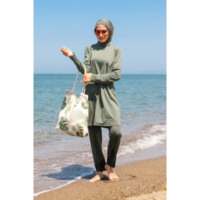 Mayo burkini MARINA Fully Covered Swimsuit 1969 – Khaki Mayo burkini MARINA Fully Covered Swimsuit 1969 – Khaki