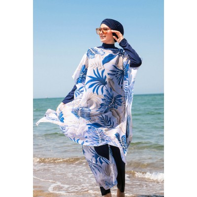 burkini cover Marina Hijab Swimwear Leaf Patterned Kaftan Kimono Pareo P2103 burkini cover Marina Hijab Swimwear Leaf Patterned Kaftan Kimono Pareo P2103