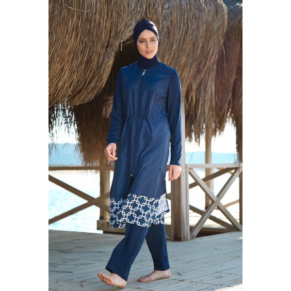 Mayo burkini Marina Swimsuit Hijab Swimsuit 1997-Navy Blue