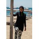 Mayo burkini  Rivamera Pattern Detailed Black Hijab Swimsuit R1116