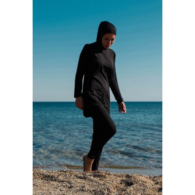 Mayo burkini MARINA Fully Covered Swimsuit 1969 – Black Mayo burkini MARINA Fully Covered Swimsuit 1969 – Black