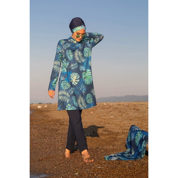 Mayo burkini Marina Hijab Swimsuit Leaf Pattern M2112