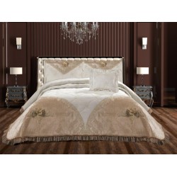 Duvet Cover Dowry Quilted Bed Cover Nehir Cream