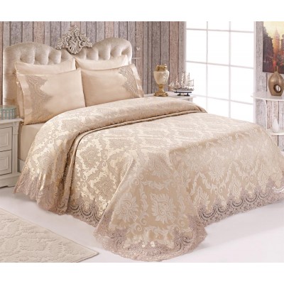Duvet Cover French Laced Dowry Pique Set Gloria Cappucino Duvet Cover French Laced Dowry Pique Set Gloria Cappucino