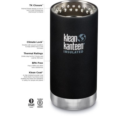 Thermos Klean Kanteen 355ml Insulated TKWide Coffee Cap Shale Black - Black Thermos Tumbler Thermos Klean Kanteen 355ml Insulated TKWide Coffee Cap Shale Black - Black Thermos Tumbler