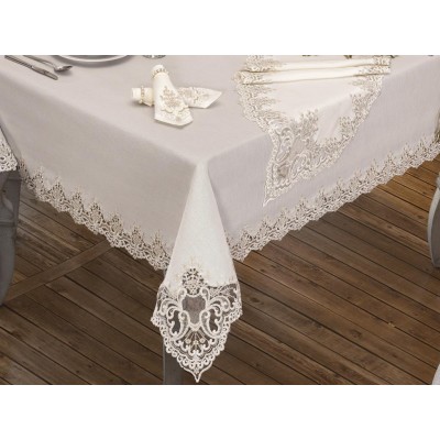 Luxury tablecloth Sumbul Table Cloth 26 Pieces Cream Luxury tablecloth Sumbul Table Cloth 26 Pieces Cream