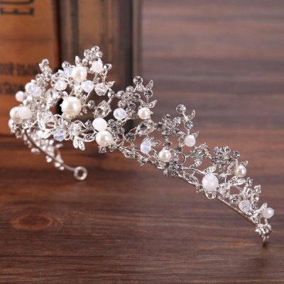 Wedding Accessories Ladies Elegant Rhinestone Alloy Imitation Pearls Crowns With Rhinestone Wedding Accessories Ladies Elegant Rhinestone Alloy Imitation Pearls Crowns With Rhinestone