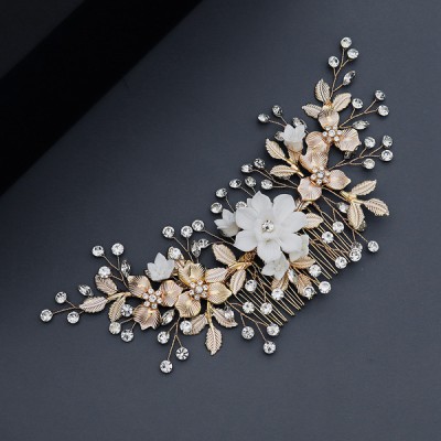 Wedding Accessories Beautiful Rhinestone Alloy Copper Combs and Barrettes 