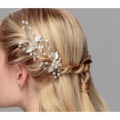 Wedding Accessories Ladies Glamourous Alloy Hairpins With Venetian Pearl Wedding Accessories Ladies Glamourous Alloy Hairpins With Venetian Pearl
