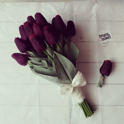 Wedding Bouquet Vibrant Textured Plum Tulip Bridal Flower Wedding Bouquet Vibrant Textured Plum Tulip Bridal Flower