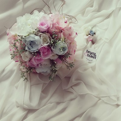 Wedding Bouquet Pink Blue Bridal Flower Wedding Bouquet Pink Blue Bridal Flower