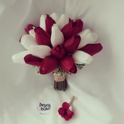 Wedding Bouquet Burgundy White Tulip Bridal Bouquet Wedding Bouquet Burgundy White Tulip Bridal Bouquet