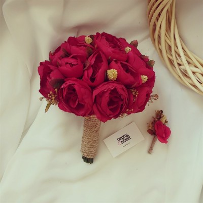Wedding Bouquet Red Peony Bridal Bouquet Wedding Bouquet Red Peony Bridal Bouquet
