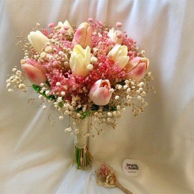 Wedding Bouquet Pink Cream Cipso Tulip Bouquet Wedding Bouquet Pink Cream Cipso Tulip Bouquet